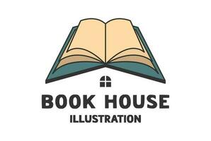 Facile minimaliste livre maison bibliothèque pour Université école science éducation icône illustration vecteur