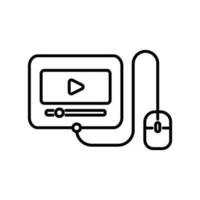 vidéo icône vecteur dans ligne style