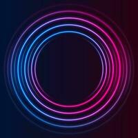 bleu et violet néon cercles abstrait futuriste Contexte vecteur