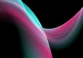 turquoise et violet écoulement holographique dynamique vagues vecteur