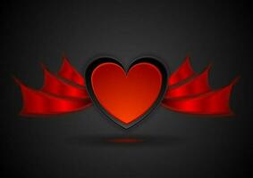 rouge cœur avec ailes abstrait l'amour Contexte vecteur