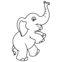 dessin animé bébé l'éléphant dans ligne art vecteur