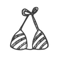 ensemble de lingerie - sans bretelles attacher soutien-gorge et bikinis culotte technique mode illustration maillots de bain. plat soutien-gorge vêtements modèle de face blanc Couleur style. femmes, Hommes, unisexe sous-vêtements cad maquette vecteur