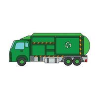 des gamins dessin dessin animé vecteur illustration des ordures un camion isolé sur blanc Contexte