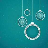 joyeux Noël et content Nouveau année texte avec blanc et or flocon de neige sur vert Contexte vecteur