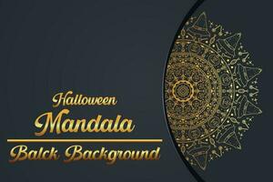 Halloween mandala magnifique modèle vecteur noir Contexte.