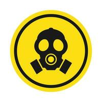 toxique gaz masque Jaune symbole isolé vecteur illustration