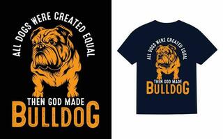 Anglais bouledogue typographie T-shirt conception, vecteur