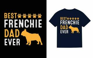 français bouledogue typographie T-shirt conception vecteur