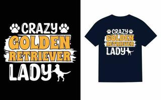 d'or retriever chien typographie T-shirt conception vecteur