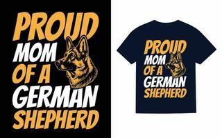 allemand berger chien typographie T-shirt conception vecteur