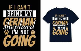 allemand berger chien typographie T-shirt conception vecteur