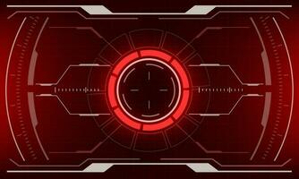 hud science-fiction interface écran rouge danger vue conception virtuel réalité futuriste La technologie afficher vecteur