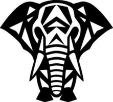 l'éléphant - noir et blanc isolé icône - vecteur illustration