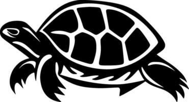 tortue - noir et blanc isolé icône - vecteur illustration