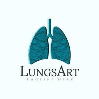 poumon logo avec art conception, soins de santé et médical icône -vecteur vecteur