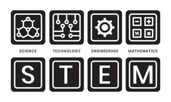 tige éducation - science, technologie, ingénierie et mathématiques dans plat vecteur illustration avec mots.