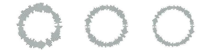 sonique cercle Icônes collection. graphique motifs la musique vagues et radio du son lignes. visuels dans une rond, spirale former. plat vecteur des illustrations isolé sur blanc Contexte.
