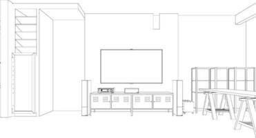 3d illustration du projet de construction vecteur