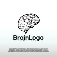 Humain cerveau logo avec art conception concept -vecteur vecteur