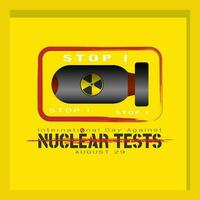 international journée contre nucléaire tests logo dans Jaune Couleur vecteur