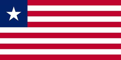 le nationale drapeau de le république de Libéria est isolé dans officiel couleurs. vecteur