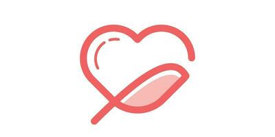 logo conception élément l'amour et oiseau icône vecteur inspiration