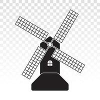 Moulin à vent ou vent turbine plat icône pour applications ou site Internet vecteur