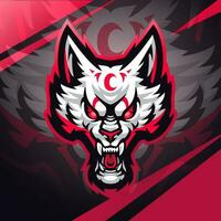 loups tête esport mascotte logo conception vecteur