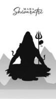 maha shivratri illustration de Seigneur shiva silhouette conception social médias Publier vecteur