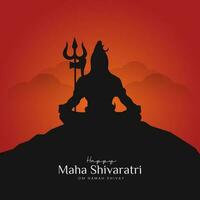 maha shivratri illustration de Seigneur shiva silhouette conception social médias Publier vecteur