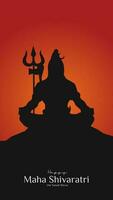 maha shivratri illustration de Seigneur shiva silhouette conception social médias Publier vecteur