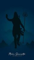 maha shivratri illustration de Seigneur shiva silhouette conception social médias Publier vecteur