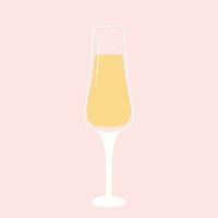 une verre de Champagne. vecteur illustration. isolé verre avec bouillonnant Champagne.