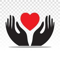 main en portant cœur plat icône pour soins de santé applications et site Internet vecteur