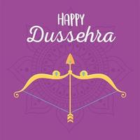 joyeux festival de dussehra de la carte traditionnelle de célébration de linde vecteur