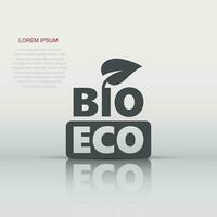 icône de produit naturel dans un style plat. bio, illustration vectorielle de badge écologique sur fond blanc isolé. concept d'entreprise de signe d'emblème végétalien. vecteur