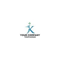 k bien-être feuille logo conception vecteur