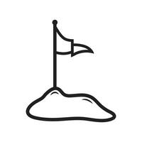 le golf drapeau icône vecteur conception illustration
