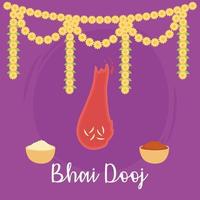 joyeux bhai dooj, carte de voeux pour le festival de célébration de la famille indienne vecteur