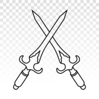 franchi de dague ou court couteau pour poignarder - ligne art Icônes pour applications et sites Internet vecteur