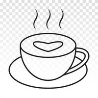 une tasse de chaud café café ou caféine boisson plat Icônes vecteur