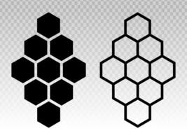 nid d'abeille ou mon chéri peigne plat icône avec hexagone modèle pour applications et sites Internet vecteur