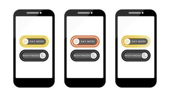 foncé mode icône ou journée mode. le concept interrupteurs à foncé ou nuit ou journée mode. vecteur