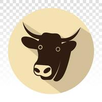 vache tête avec cornes - plat Couleur icône pour applications ou site Internet vecteur