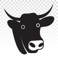 vache tête avec cornes plat vecteur icône pour applications ou site Internet