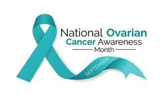 ovaire cancer conscience mois est observé chaque année dans septembre. bannière conception modèle vecteur blanc Contexte.