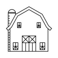 Grange ou ferme maison avec pôle granges - ligne art icône pour applications ou sites Internet vecteur