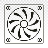PC ventilateur ou ordinateur ventilateur ligne art Icônes pour applications ou site Internet vecteur