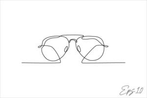 des lunettes continu ligne vecteur illustration
